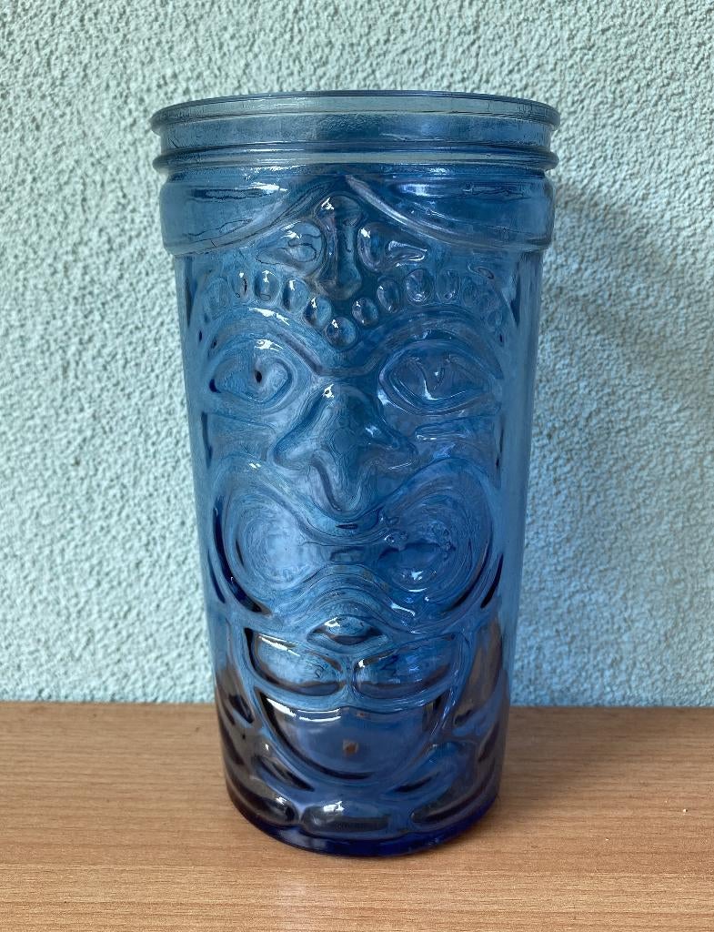 BLAUW OLD STOCK Hawaii TIKI CUP Totem BLAUW drink glas, Glas of Glazen, Nieuw, Ophalen of Verzenden, Glas