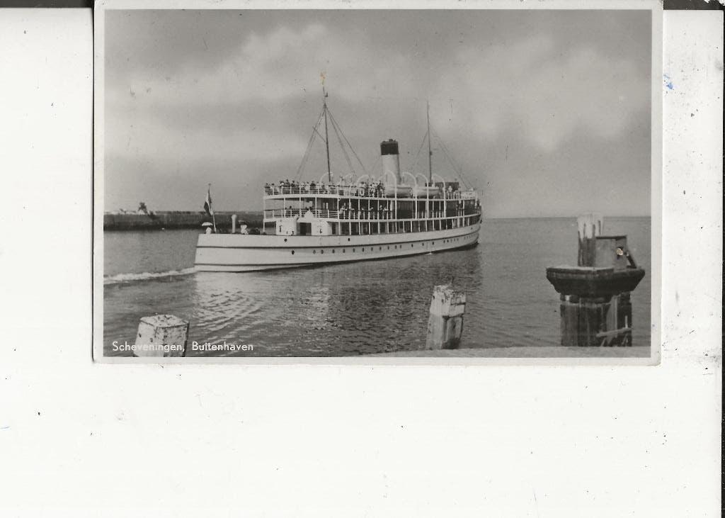 Scheveningen Buitenhaven met plezierboot Frans vd Wyck, Ophalen of Verzenden, Voor 1920, Ongelopen, Zuid-Holland