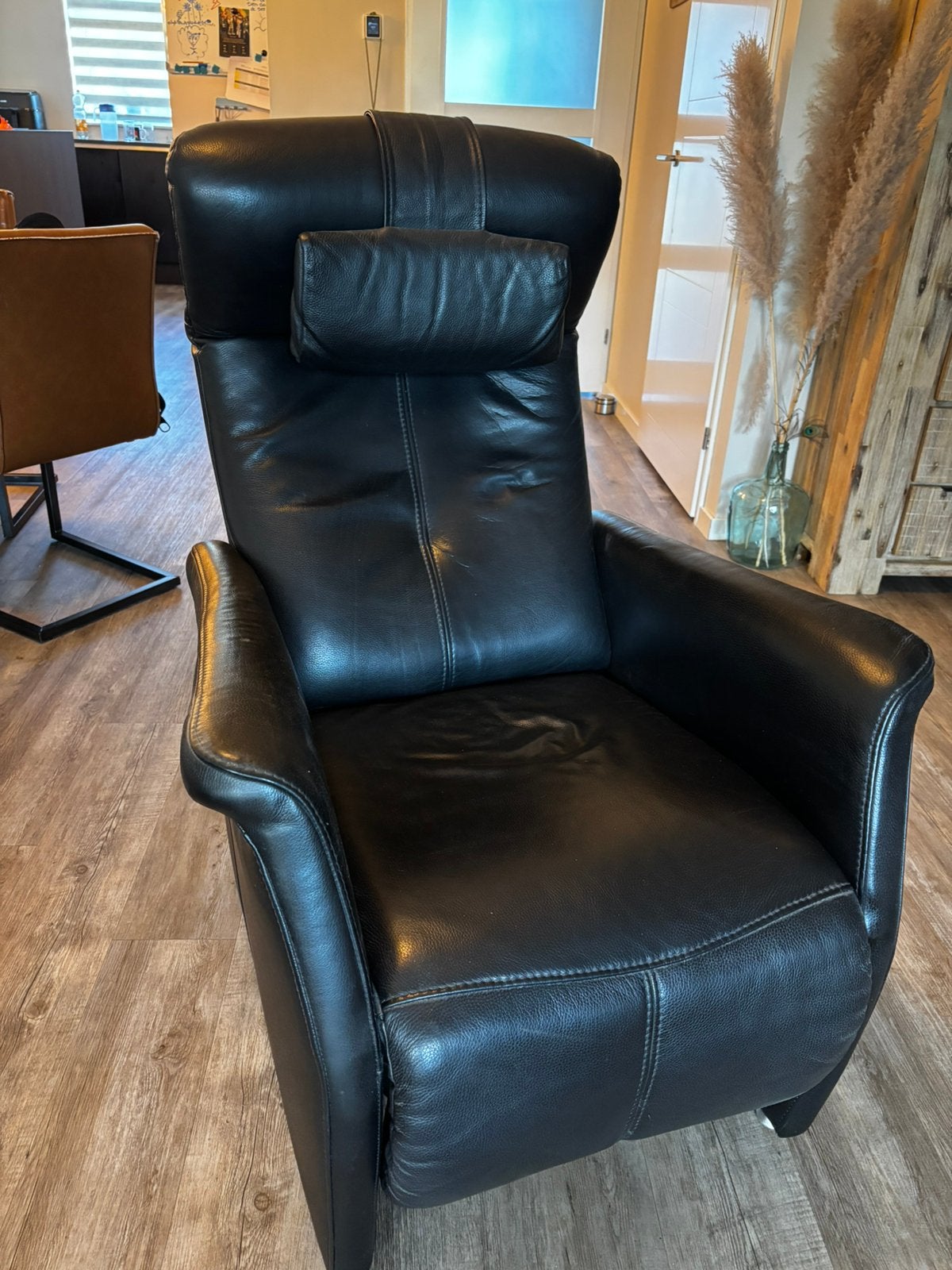 Mooie, leren fauteuil., Ophalen of Verzenden, Zo goed als nieuw, 75 tot 100 cm, 50 tot 75 cm