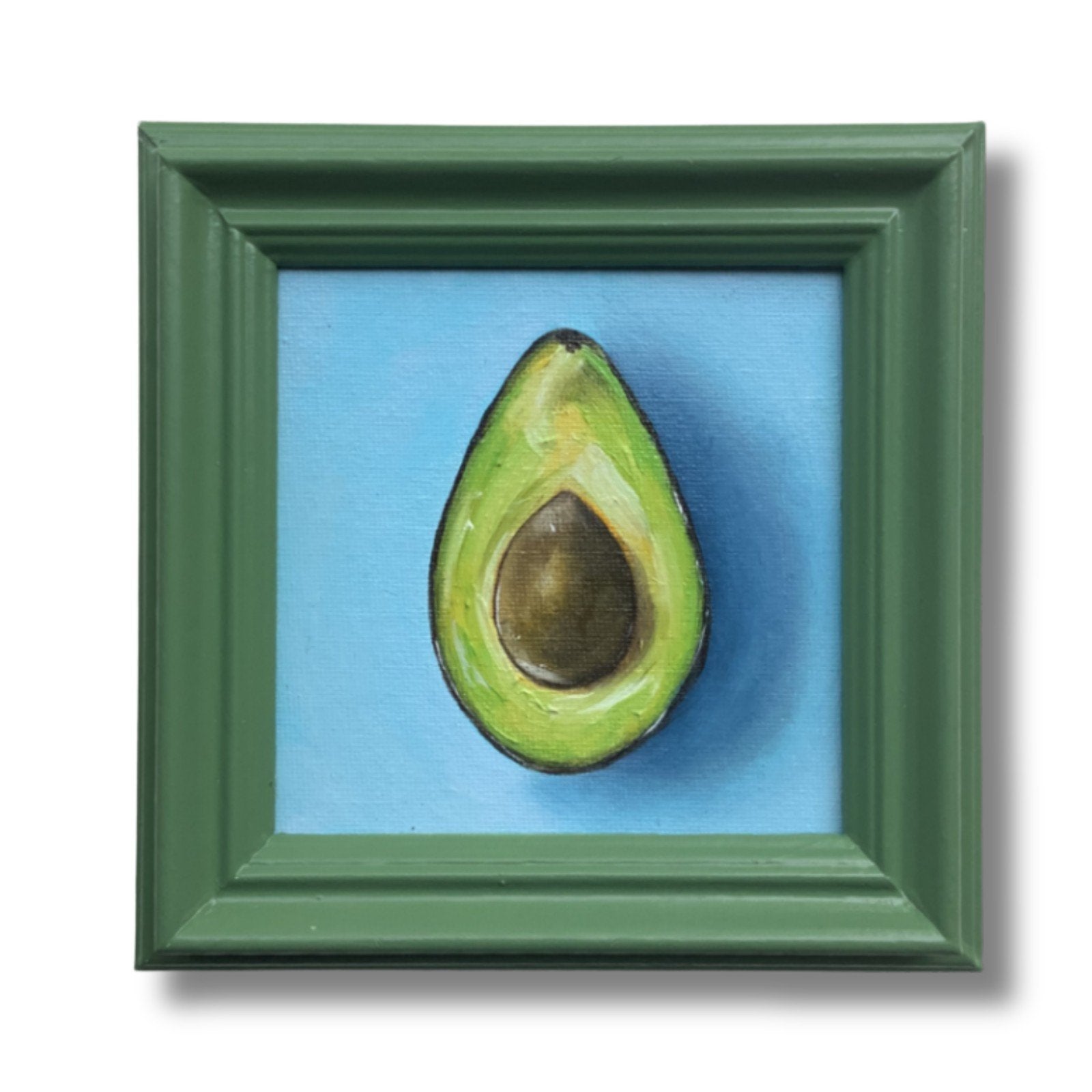 Handbeschilderd en ingelijste canvas 'Avocado', Ophalen of Verzenden