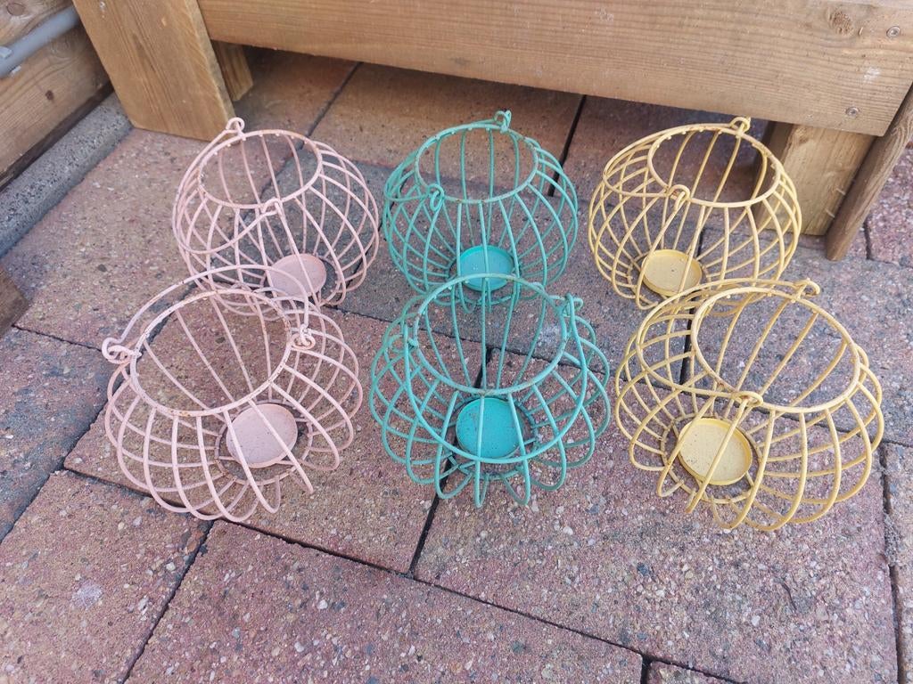6 waxinelichtje houders, Ophalen, Gebruikt, Overige materialen, Minder dan 25 cm