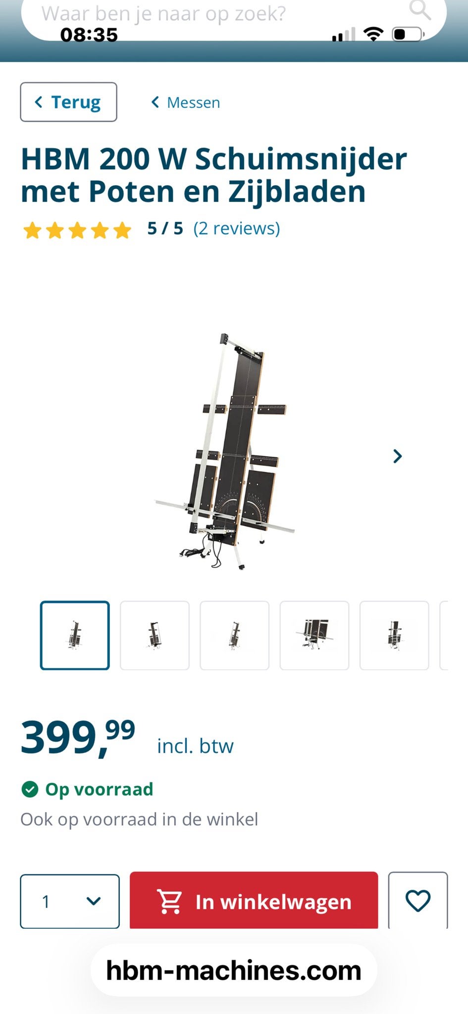 HBM 200 W Schuimsnijder met Poten en Zijbladen, 70 mm of meer, Overige typen, Nieuw, Ophalen of Verzenden