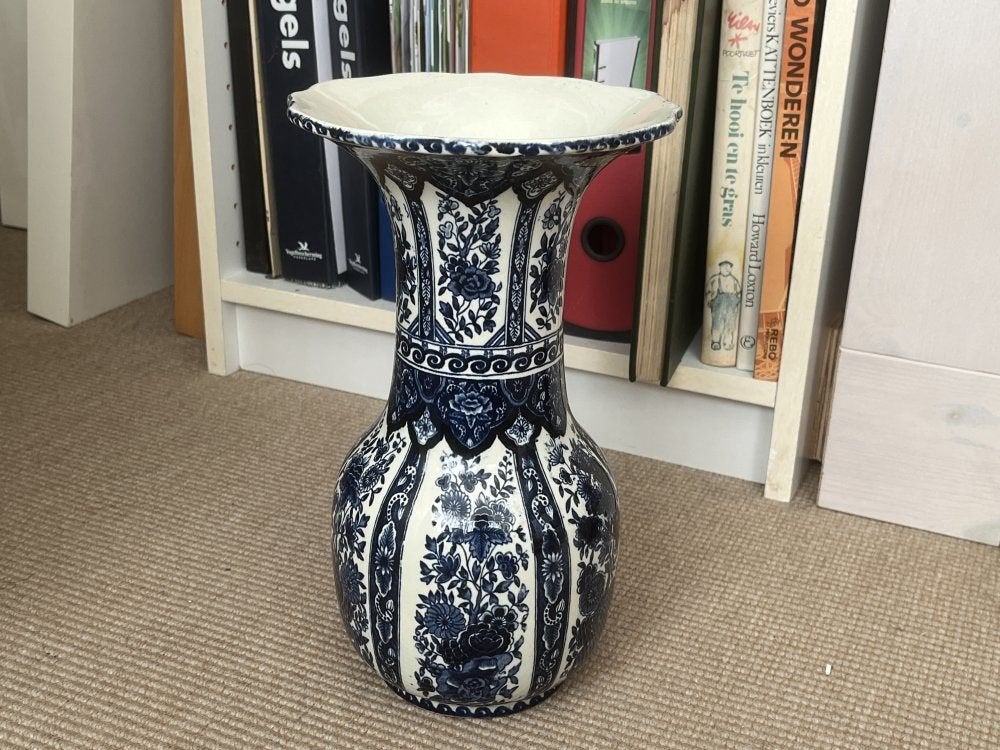 Delfts Blauw Vaas | Royal Sphinx by Boch Belgium, Ophalen of Verzenden