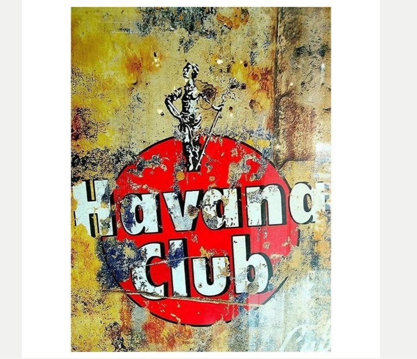 Vintage metalen bordjes Havana Club (30x20cm), Verzamelen, Ophalen of Verzenden, Nieuw, Reclamebord