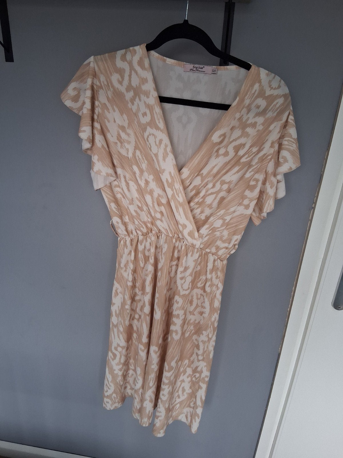 Jurkje met print, valt als een M, Maat 38/40 (M), Beige, Sophia, Ophalen of Verzenden