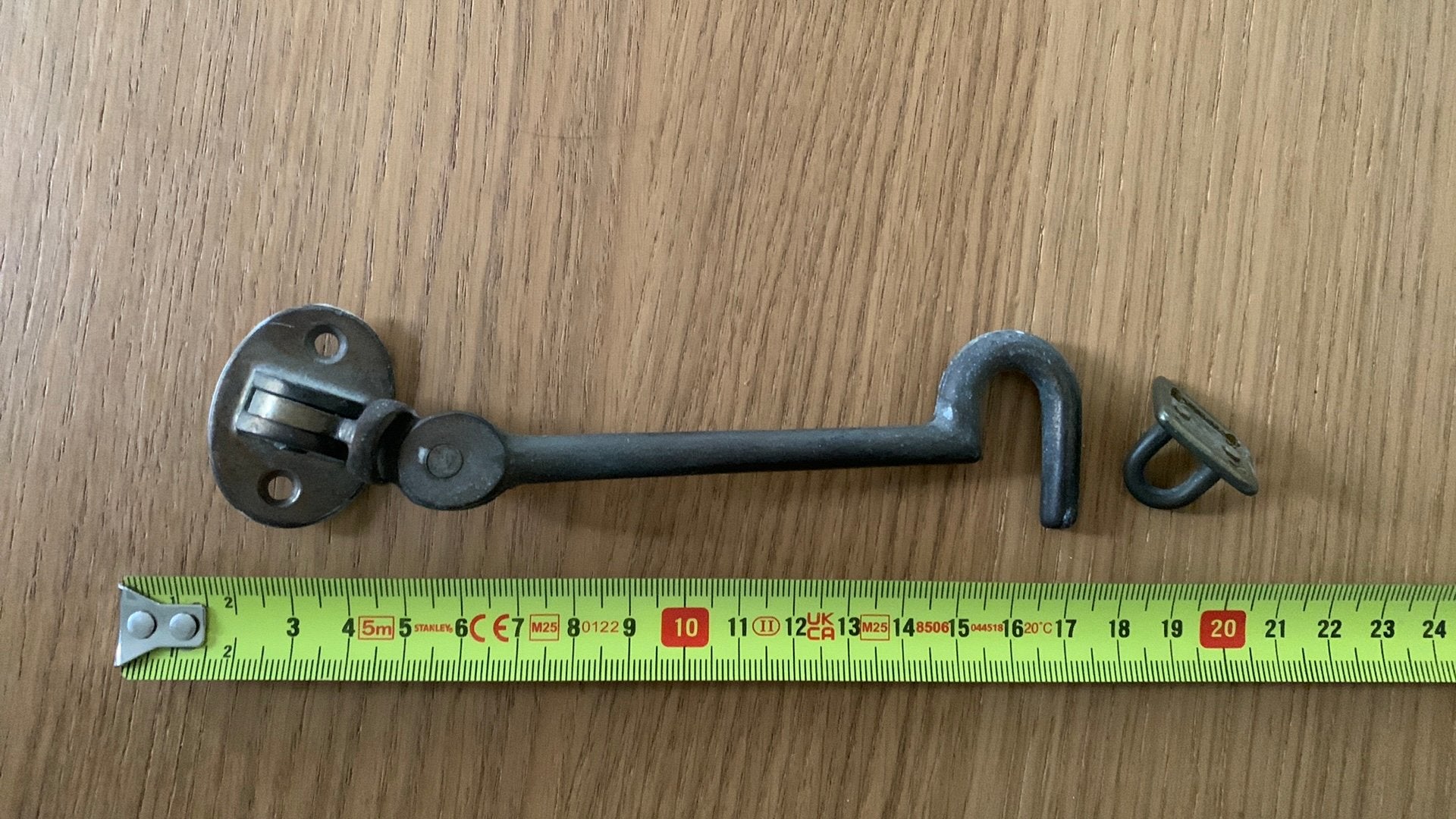Vintage messing deurhaak, Ophalen, Zo goed als nieuw, Koper of Messing, Klink of Kruk