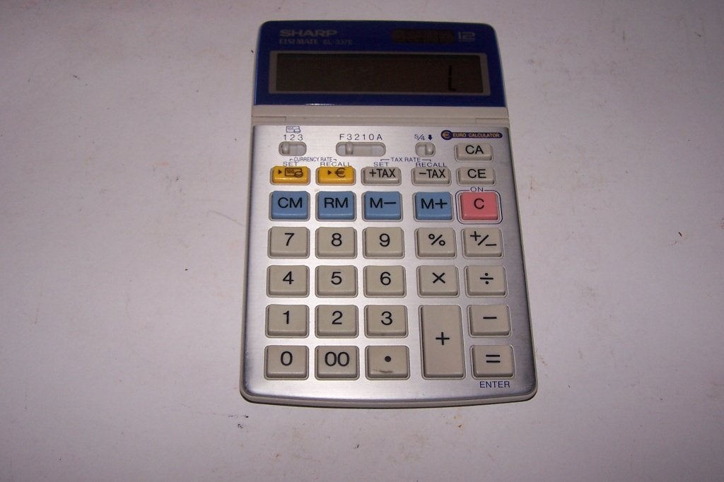 Vintage Sharp Elsi Mate el-337e eurocalculator. Izgs., Verzamelen, Ophalen of Verzenden, Computers en Rekenmachines
