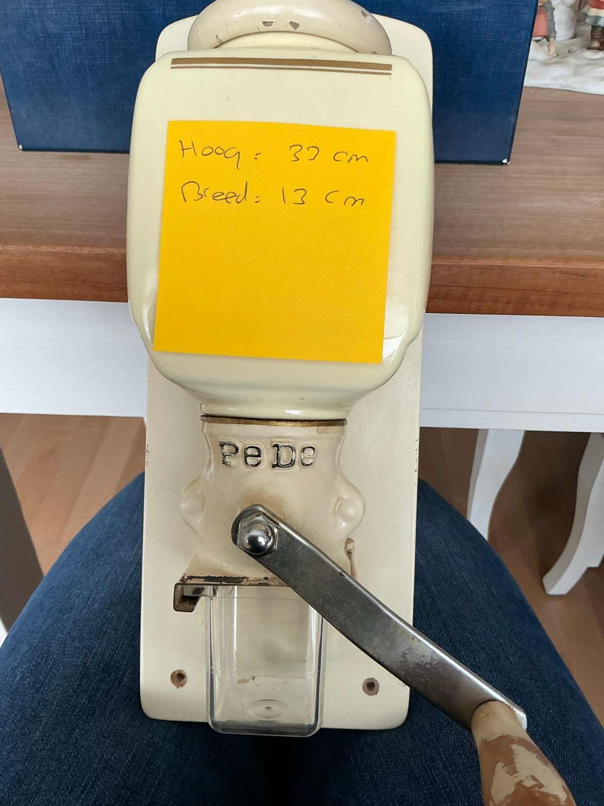 Vintage PeDe Wandkoffiemolen - Crème, Ophalen of Verzenden