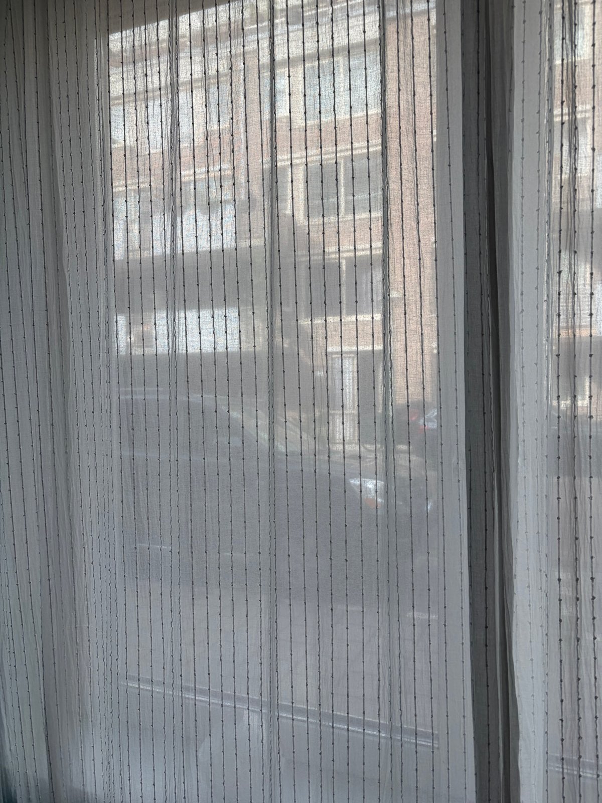 Lichtdoorlatende vitrage gordijnen, Vitrage, 120 cm, Gebruikt, Wit