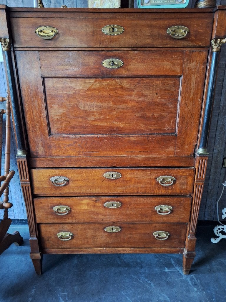 Prachtig antiek Empire secretaire bureau, Ophalen, Gebruikt, Antiek, Klassiek, Onbekend