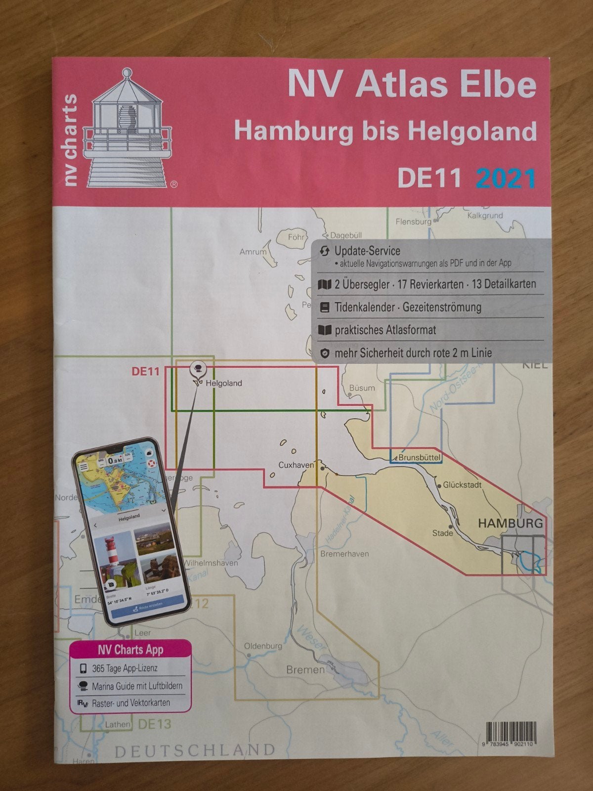 NV Atlas Elbe Hamburg tot Helgoland DE11 2021, Gelezen, Overige atlassen, NV Charts, 2000 tot heden
