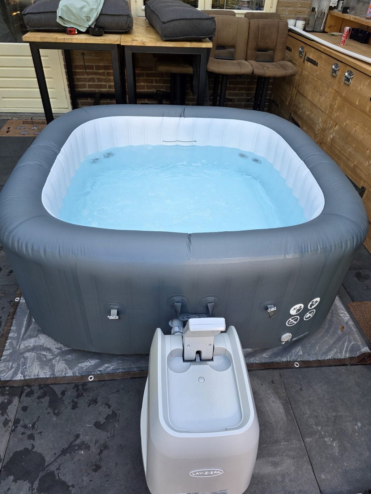 Lay-Z-Spa Hawaii HydroJet Pro - 8 hydrojets, 140 airjets, Ophalen, Minder dan 80 cm, Opblaaszwembad, Vierkant