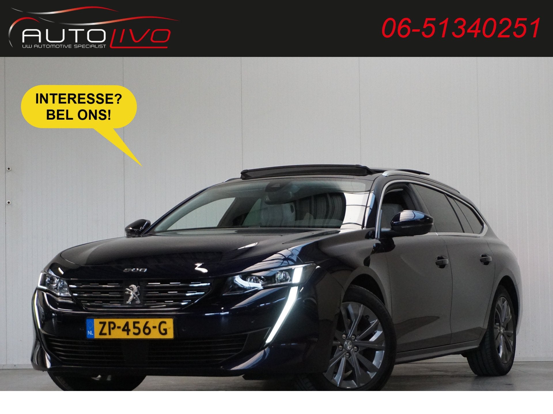 Peugeot 508 SW 1.5 BlueHDI Blue Lease Allure AUTOMAAT! LED G, Gebruikt, Euro 6, 4 cilinders, Blauw