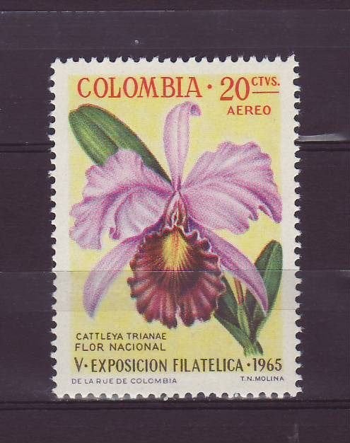Colombia Bloemen 1052 postfris, Ophalen of Verzenden, Dier of Natuur