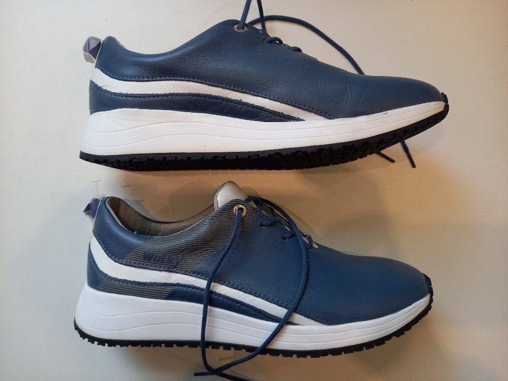 WOLKY mooie blauw witte veter sneaker schoen, maat 40, Wolky, Verzenden, Blauw, Sneakers of Gympen