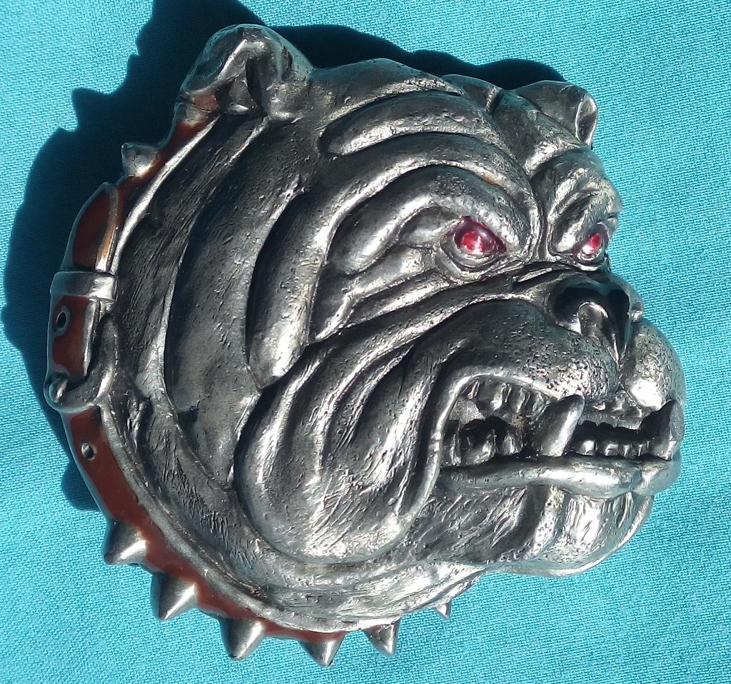 GEMENE BULLDOG HOND RIEM BUCKLE BERGAMOT 1979, Verzenden, Zo goed als nieuw, Zwart, 115 cm of meer