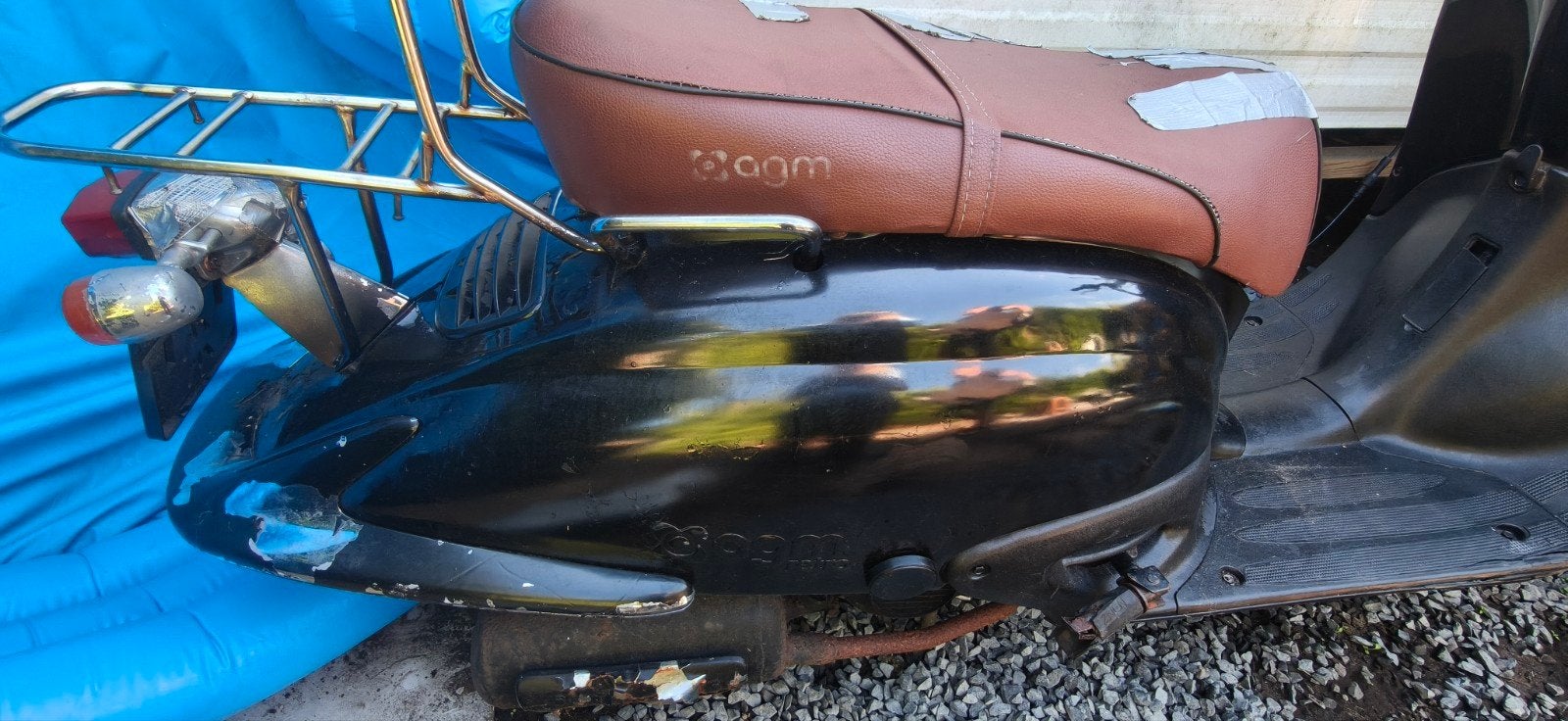 AGM Scooter - Zwart, Gebruikt, met Windscherm, Ophalen, Gebruikt, AGM, Benzine