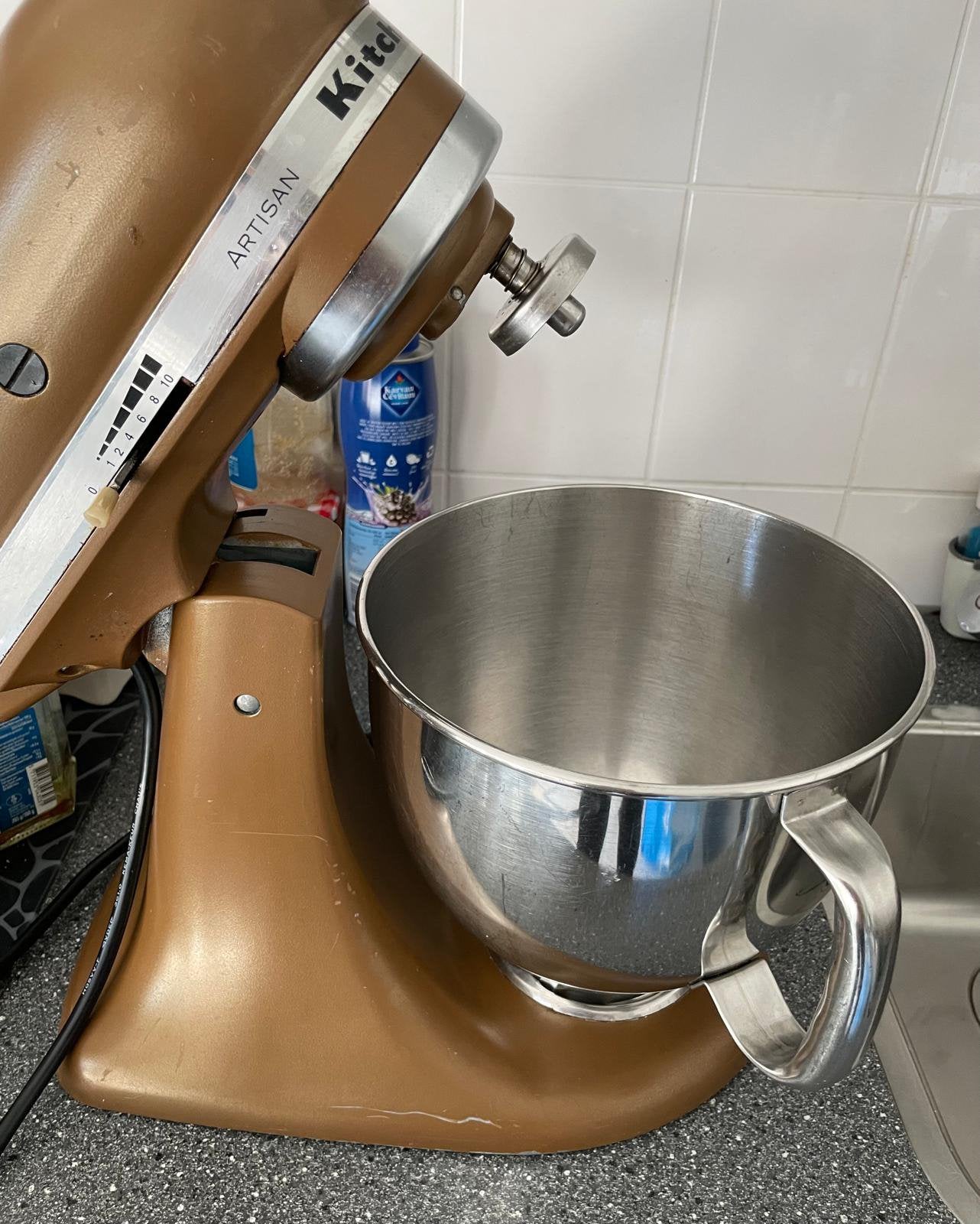 Kitchenaid keukenmachine Artisan, 4 liter of meer, Ophalen, Gebruikt, 3 snelheden of meer