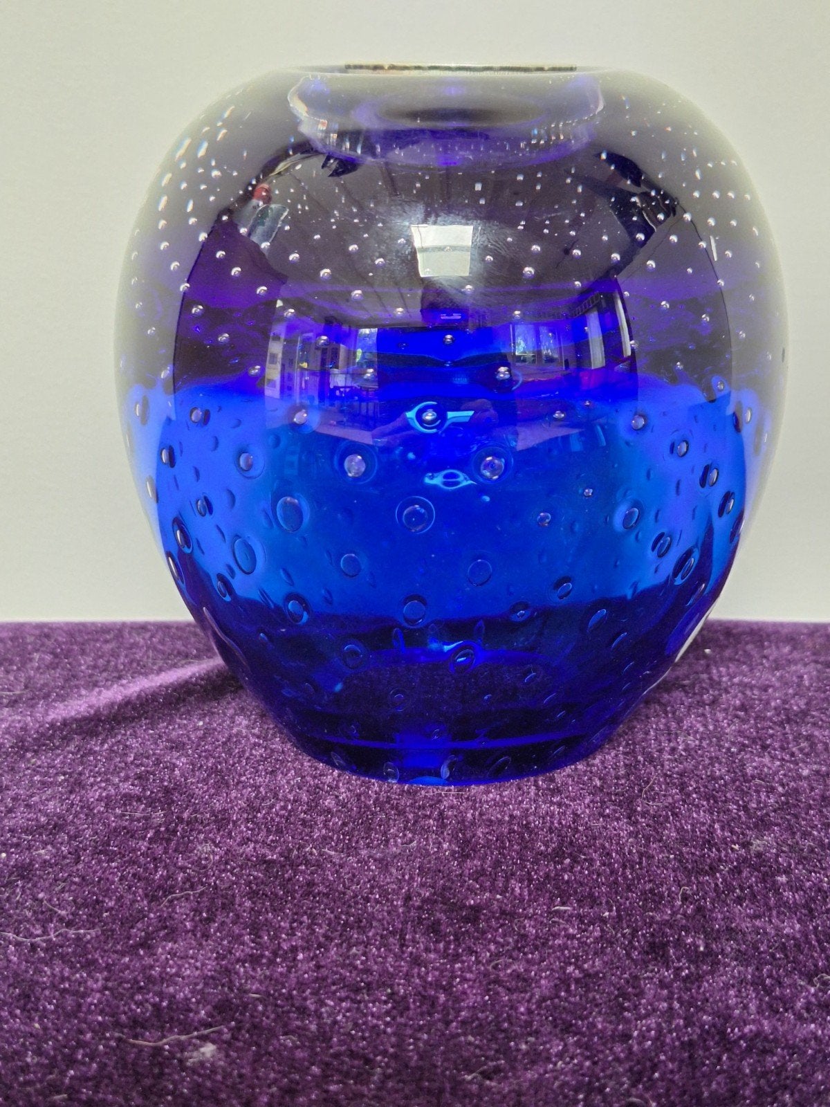 Renate Stock Glazen Bolvaas Sea Glasbruk- gelabeld, Ophalen of Verzenden
