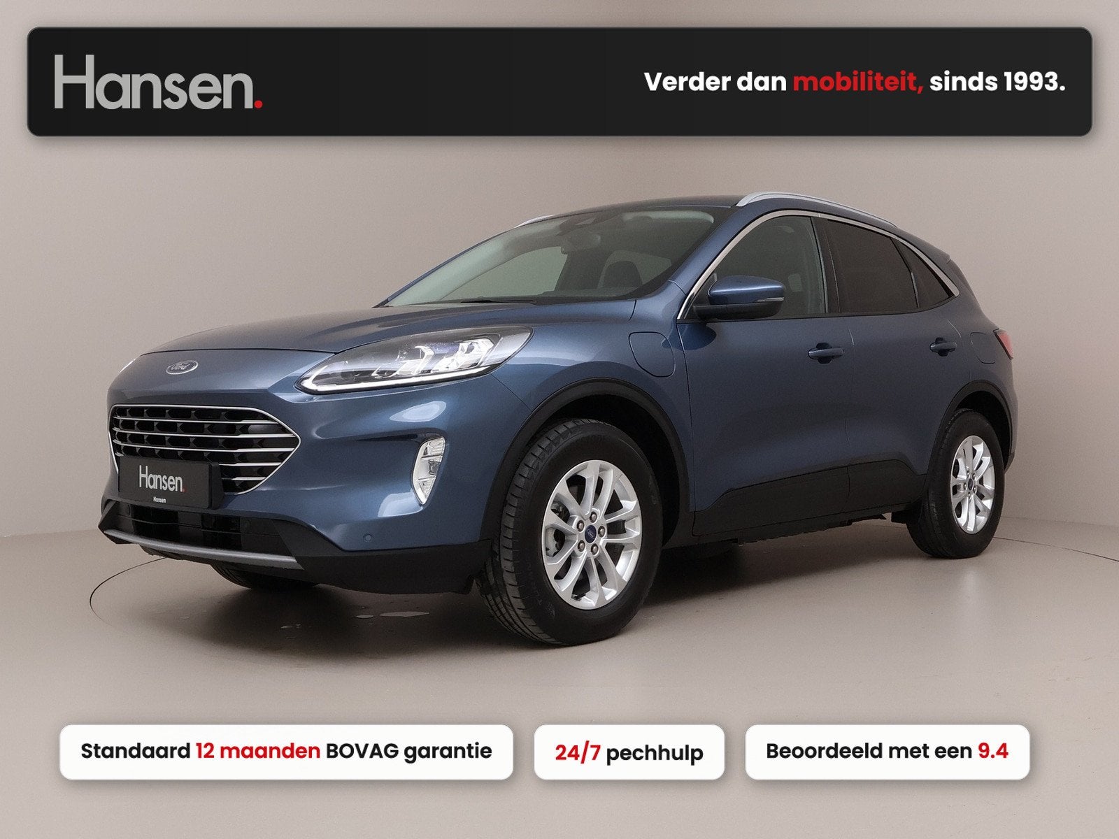 Ford Kuga 2.5 PHEV Titanium X I Winterpakket I B&O I Elek. A, Auto's, Automaat, Gebruikt, 4 cilinders, Blauw