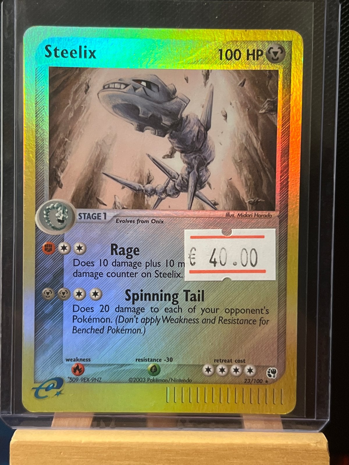 Steelix Pokémon Kaart - Holo Foil - Zo goed als nieuw, Ophalen of Verzenden, Zo goed als nieuw, Losse kaart, Foil