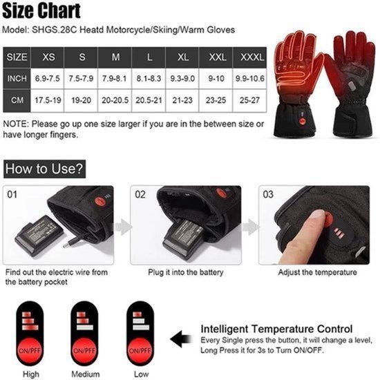 Verwarmde Handschoenen - Elektrische Verwarmde Handschoenen, Corvance B.V., Verzenden, Nieuw, Corvancebol@gmail.com