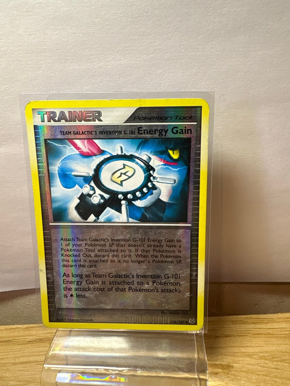 Pokémon Kaart: Team Galactic's Invention G-101 Energy Gain, Hobby en Vrije tijd, Ophalen of Verzenden, Gebruikt, Losse kaart