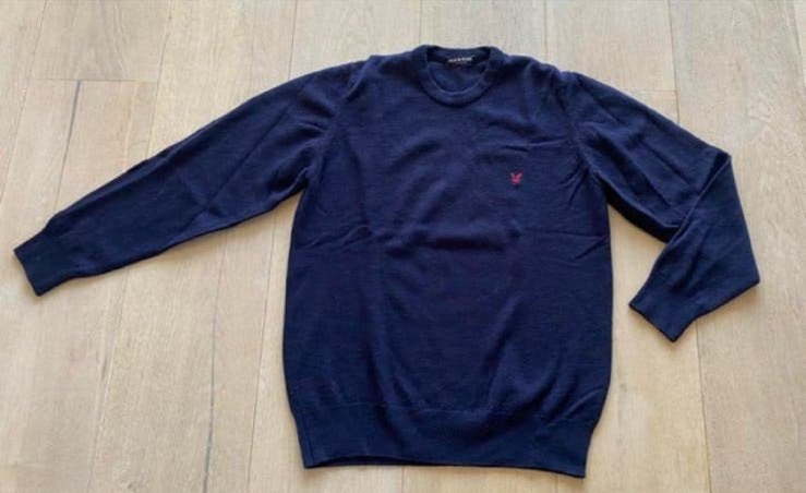 Lyle & scott M wol nieuwstaat, Ophalen of Verzenden, Zo goed als nieuw, Maat 48/50 (M), Blauw