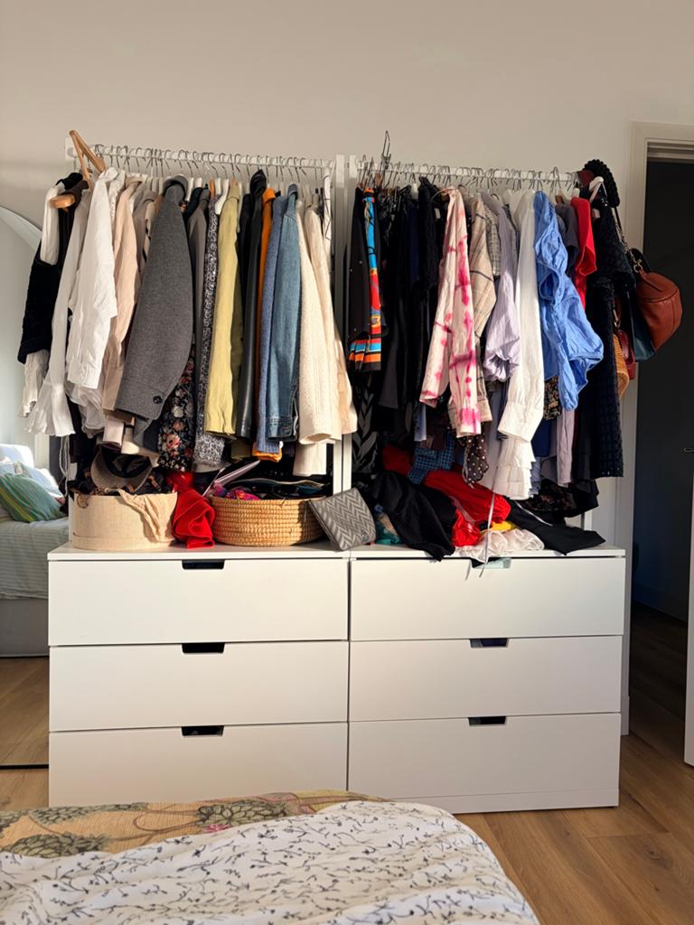 2xIKEA NORDLI ladekast met kledingrek - Zo goed als nieuw, Overige materialen, 100 tot 150 cm, Ophalen of Verzenden, Zo goed als nieuw