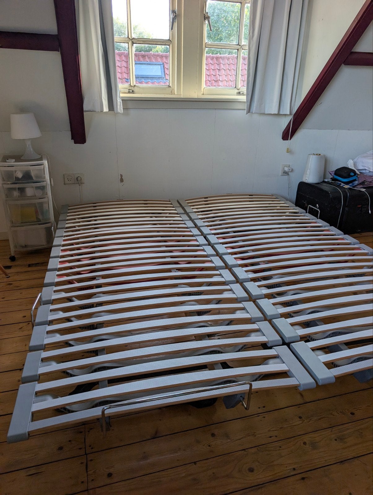 Swissflex 180x210x 28 lattenbodem met onderstel, 210 cm, Tweepersoons, Ophalen of Verzenden, Hout