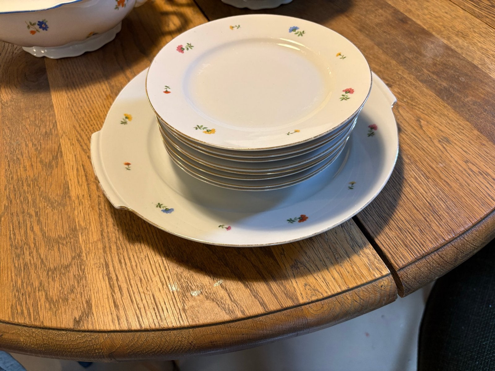 Kahla borden set met bloemendecoratie, Ophalen, Gebruikt, Overige merken, Bord(en)