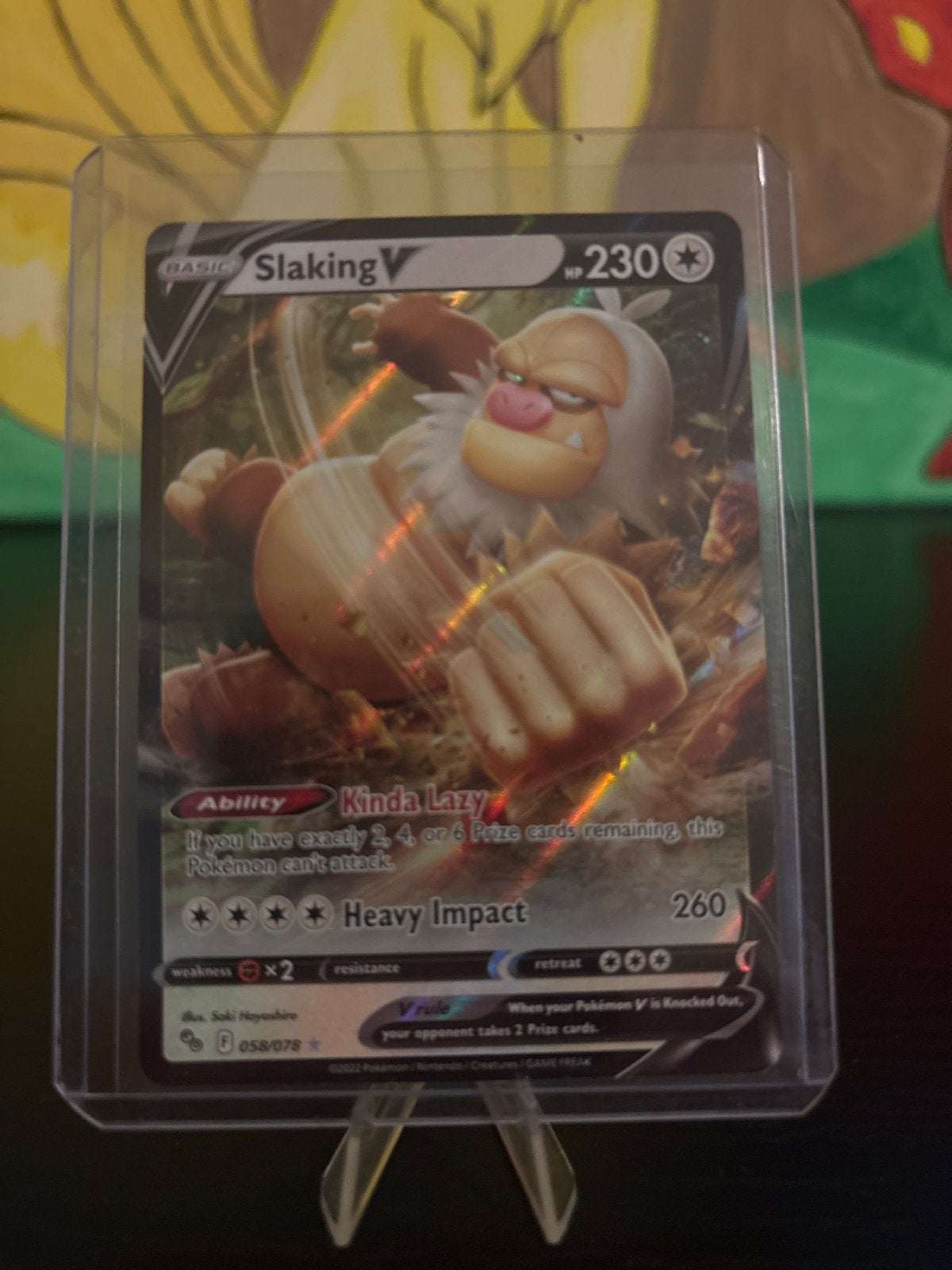 Pokémon Go Kaart: Slaking V (058/078), Hobby en Vrije tijd, Ophalen of Verzenden, Zo goed als nieuw, Losse kaart, Foil