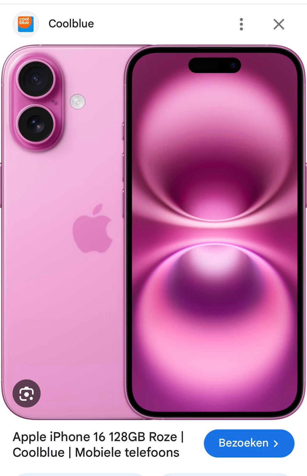 Iphone 16, Ophalen, 128 GB, Wit, IPhone 16