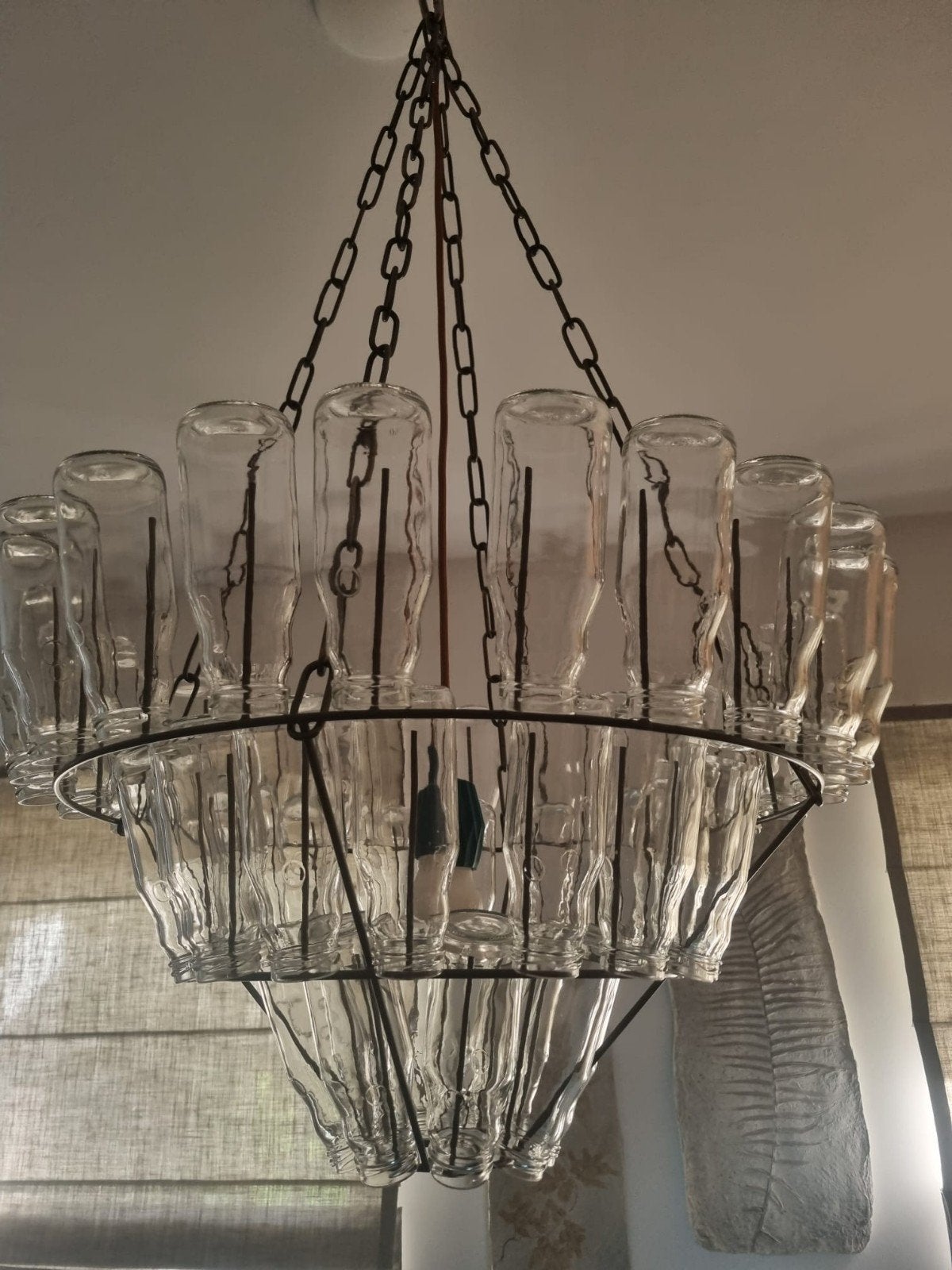 Leitmotiv Kroonluchter, Ophalen, Gebruikt, Glas, Industrieel, Upcycled, Modern Rustiek