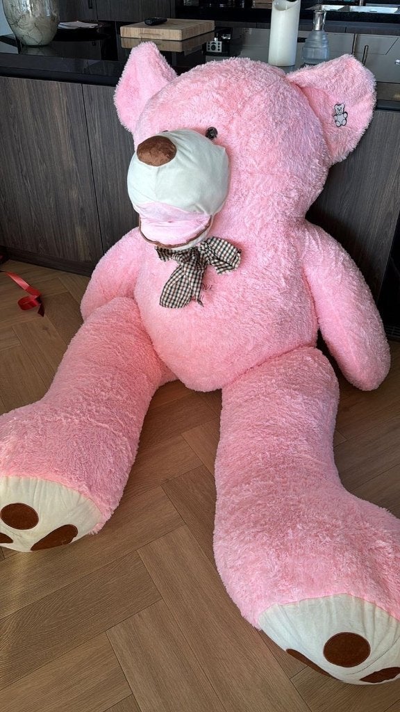 mega roze teddybeer XXL, Beer, Nieuw, Ophalen of Verzenden, Roze