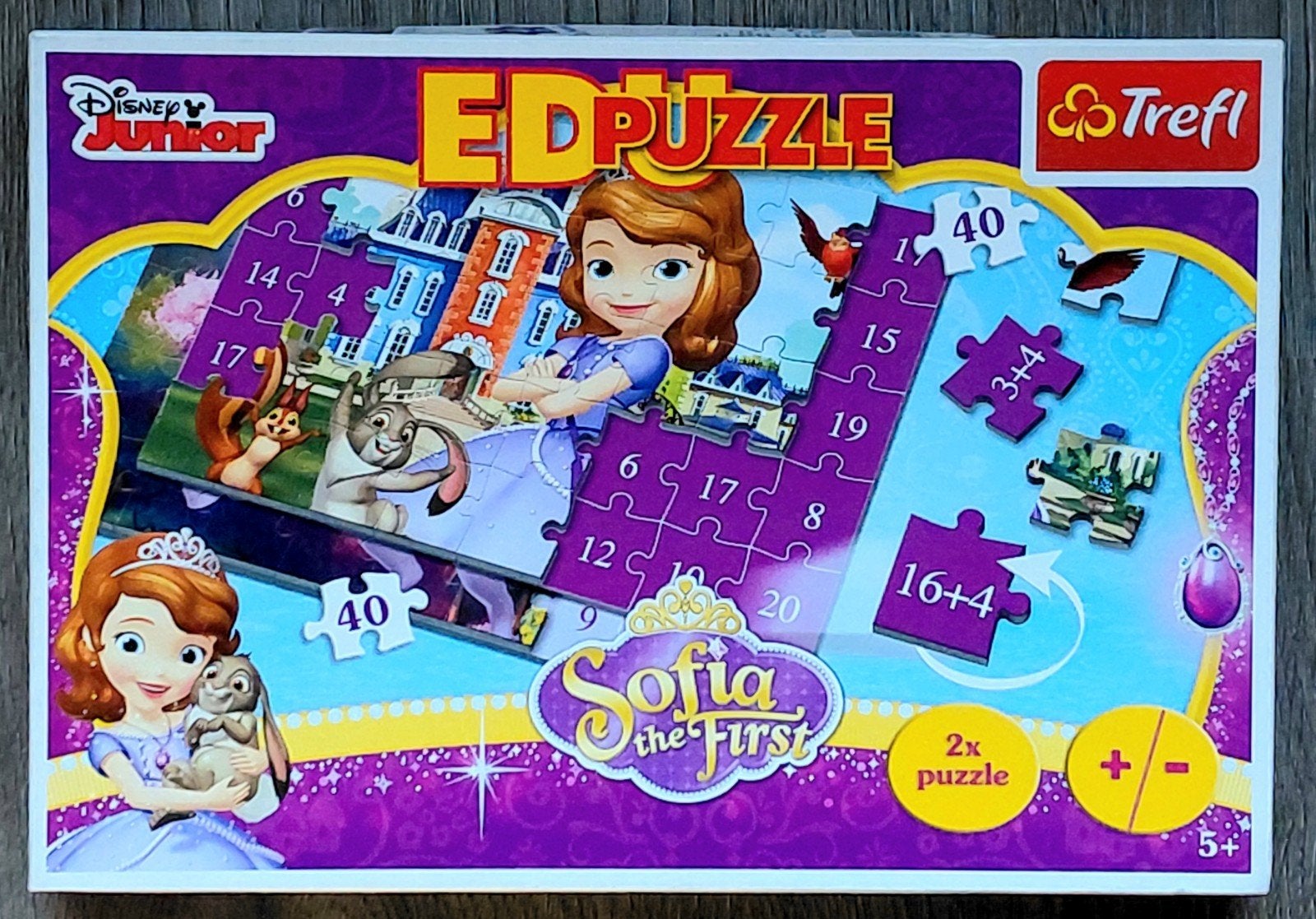 Trefl Edu puzzel Sofia the First, Ophalen of Verzenden, 10 tot 50 stukjes, Zo goed als nieuw, 4 tot 6 jaar