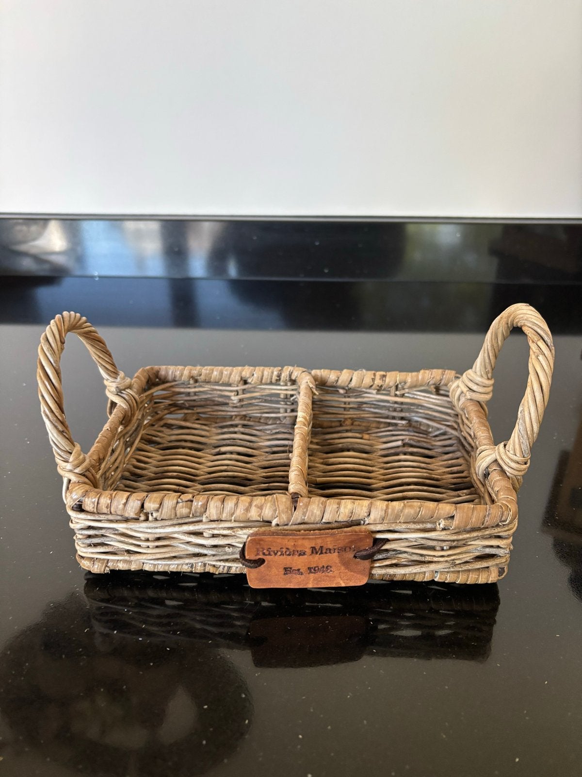 Riviera Maison rattan soap tray, Huis en Inrichting, Met handvatten, Gebruikt, Mand, Ophalen of Verzenden