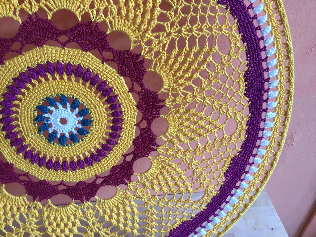 Gehaakte mandala 60 cm, Ophalen, Handgemaakt, Meerkleurig, Nieuw