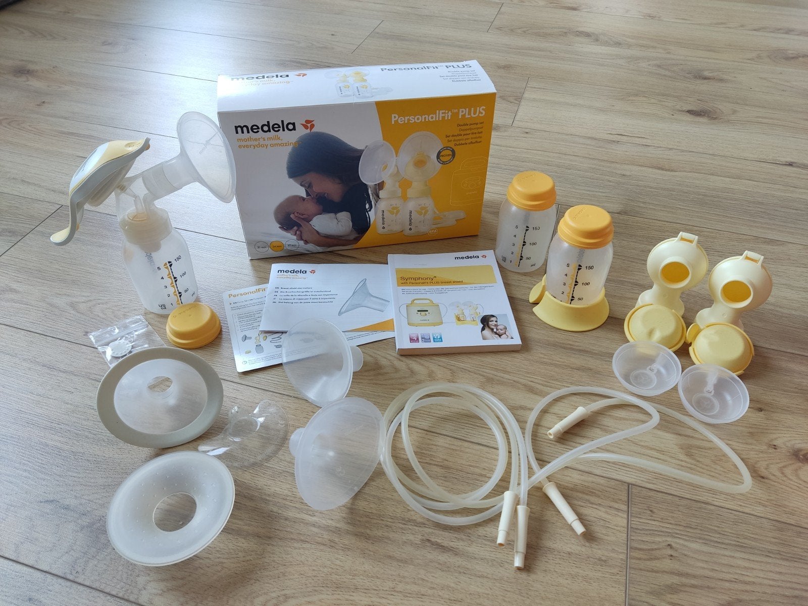 Medela PersonalFit PLUS borstkolfset + Harmony handkolf, Ophalen of Verzenden, Gebruikt, Borstkolf
