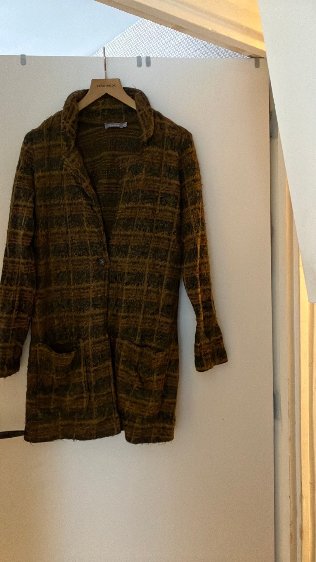Herfst winter vest Geisha bruin zwart harig S/M, Ophalen of Verzenden, Zo goed als nieuw