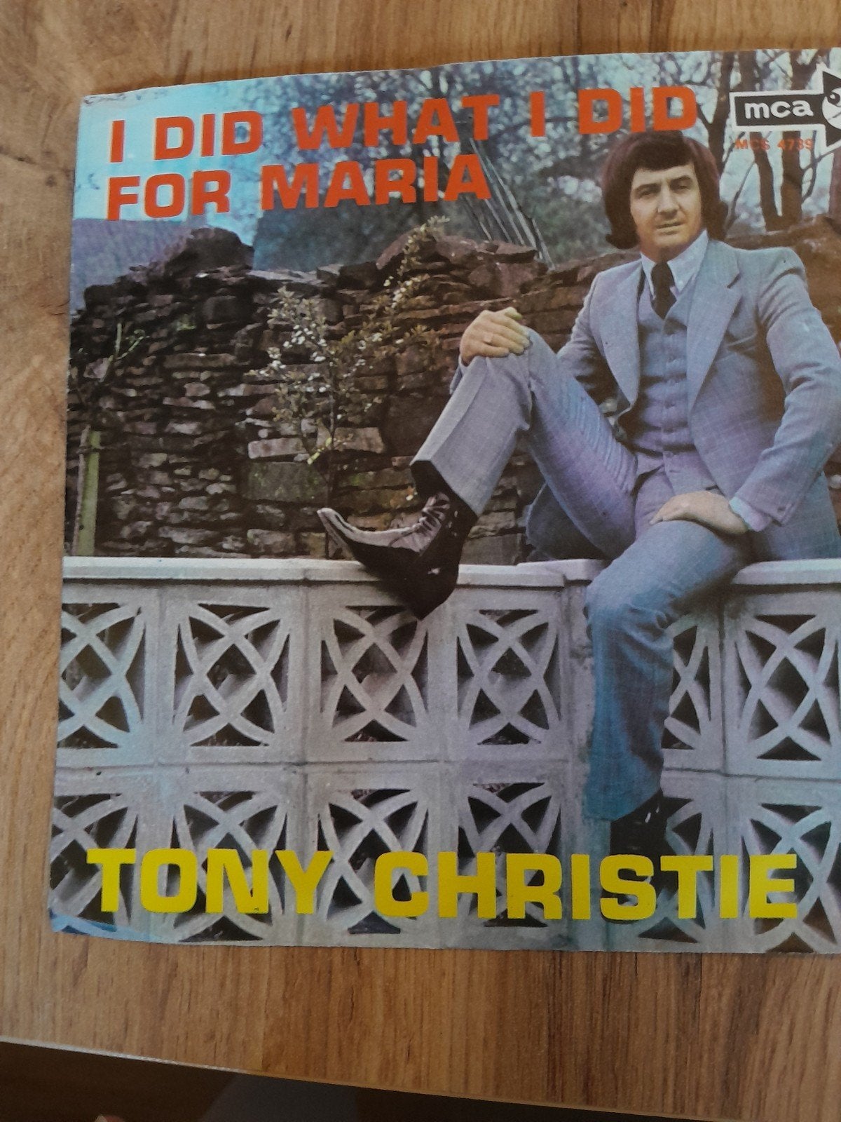 Tony christie 7inch i did what i did for maria, Ophalen of Verzenden, Zo goed als nieuw, Pop