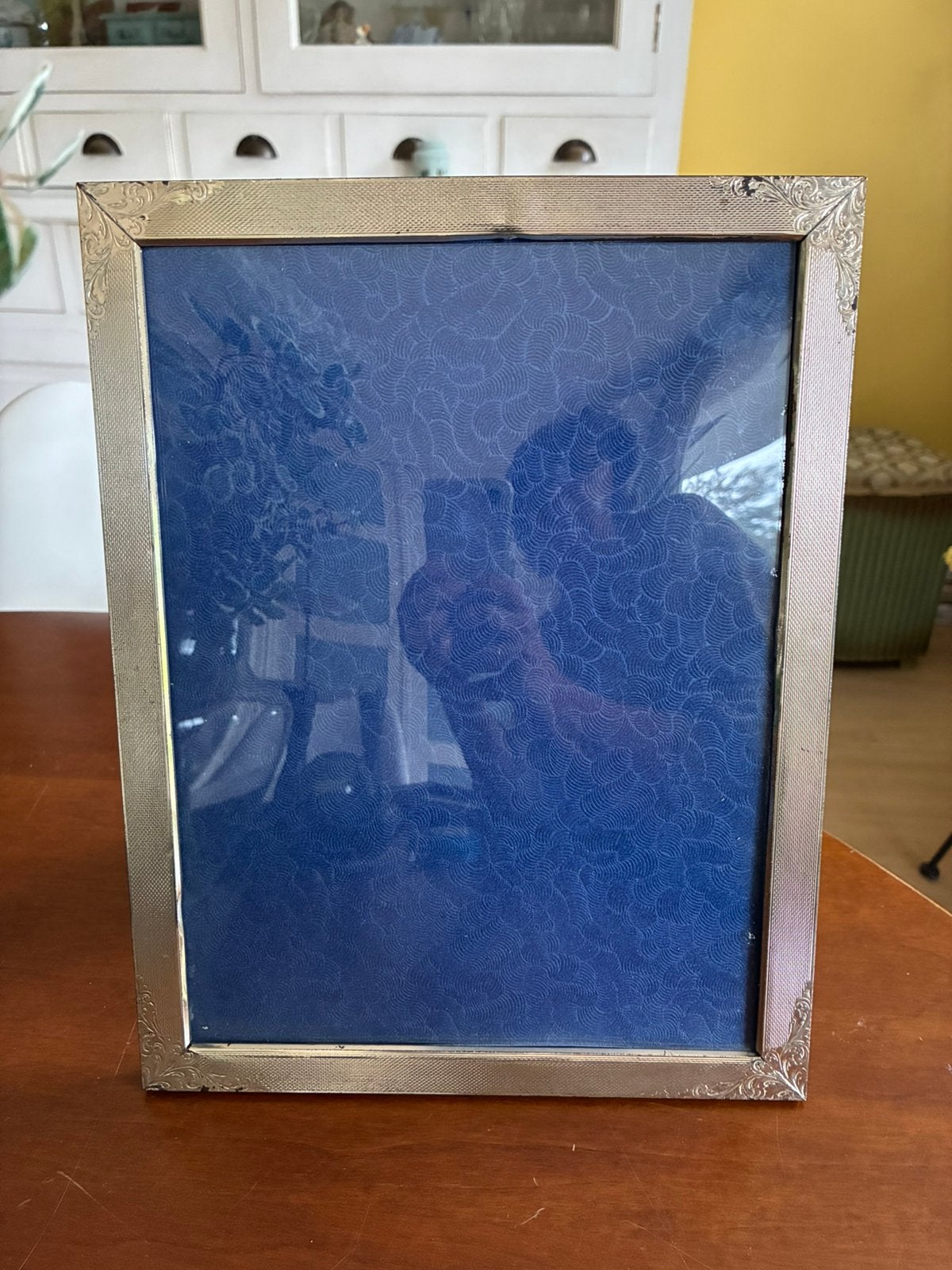 Vintage Duits zilveren fotolijst met bolglas, Ophalen of Verzenden