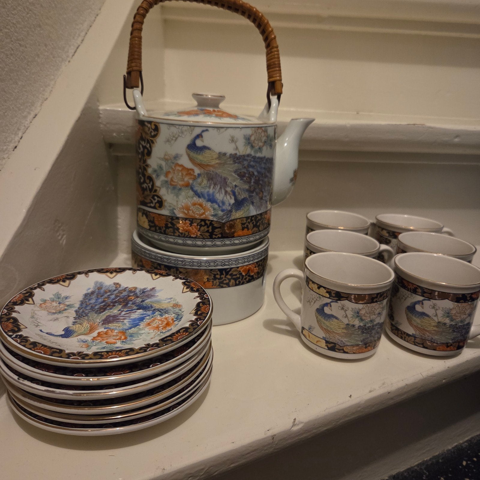 theeservies royal peacock., Antiek en Kunst, Ophalen of Verzenden