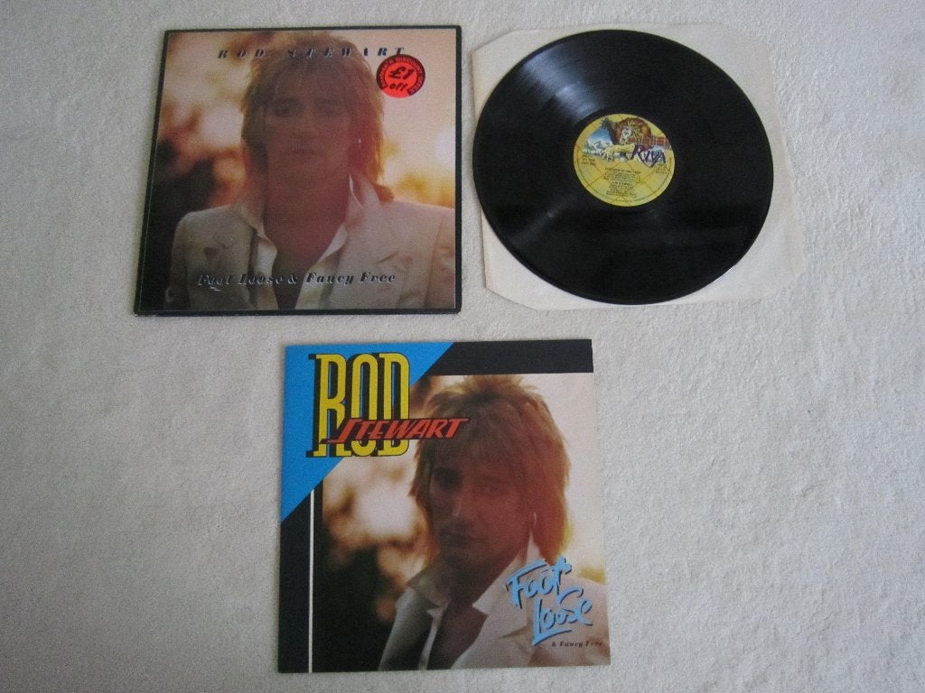 Lp Rod Stewart + boekwerk , Foot Loose & Fancy Free HOT LEGS, Ophalen of Verzenden, Gebruikt, 12 inch, Poprock