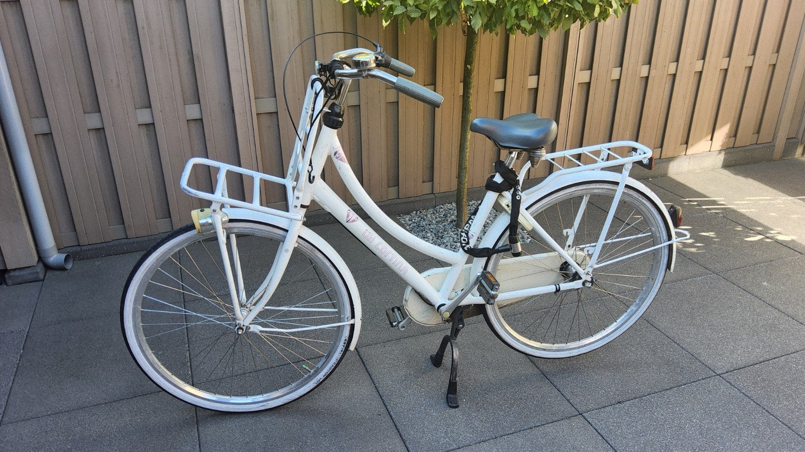 Witte Cortina U4 damesfiets met voordrager en terugtraprem, Terugtraprem, 50 tot 53 cm, Ophalen, Overige merken