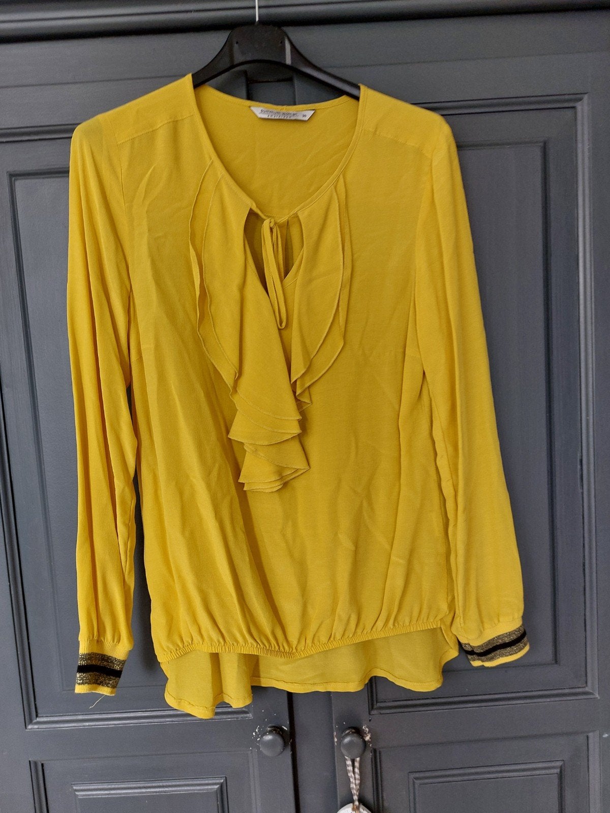 Summum Woman Gele Blouse Maat 36 met Ruches, Summum Woman, Geel, Ophalen of Verzenden, Zo goed als nieuw