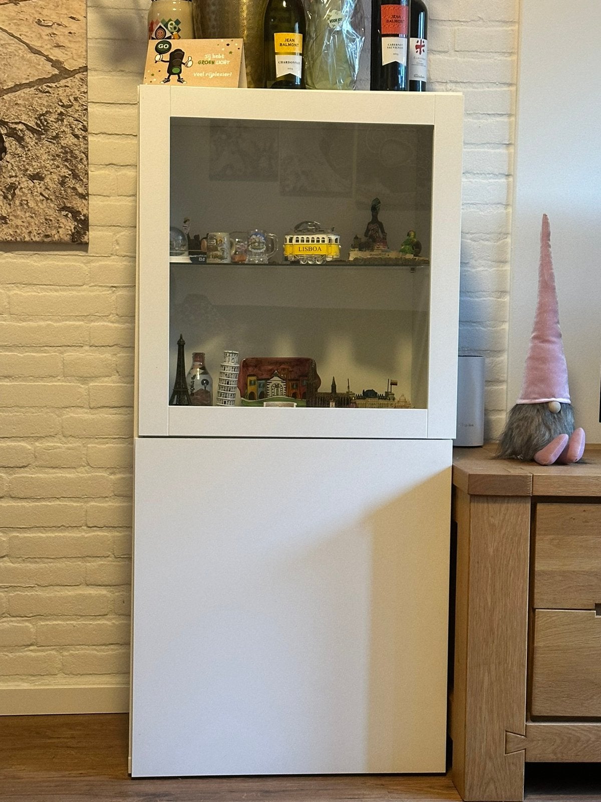 Vitrinekast ikea wit, Huis en Inrichting, Ophalen, Zo goed als nieuw, 25 tot 50 cm, 50 tot 100 cm