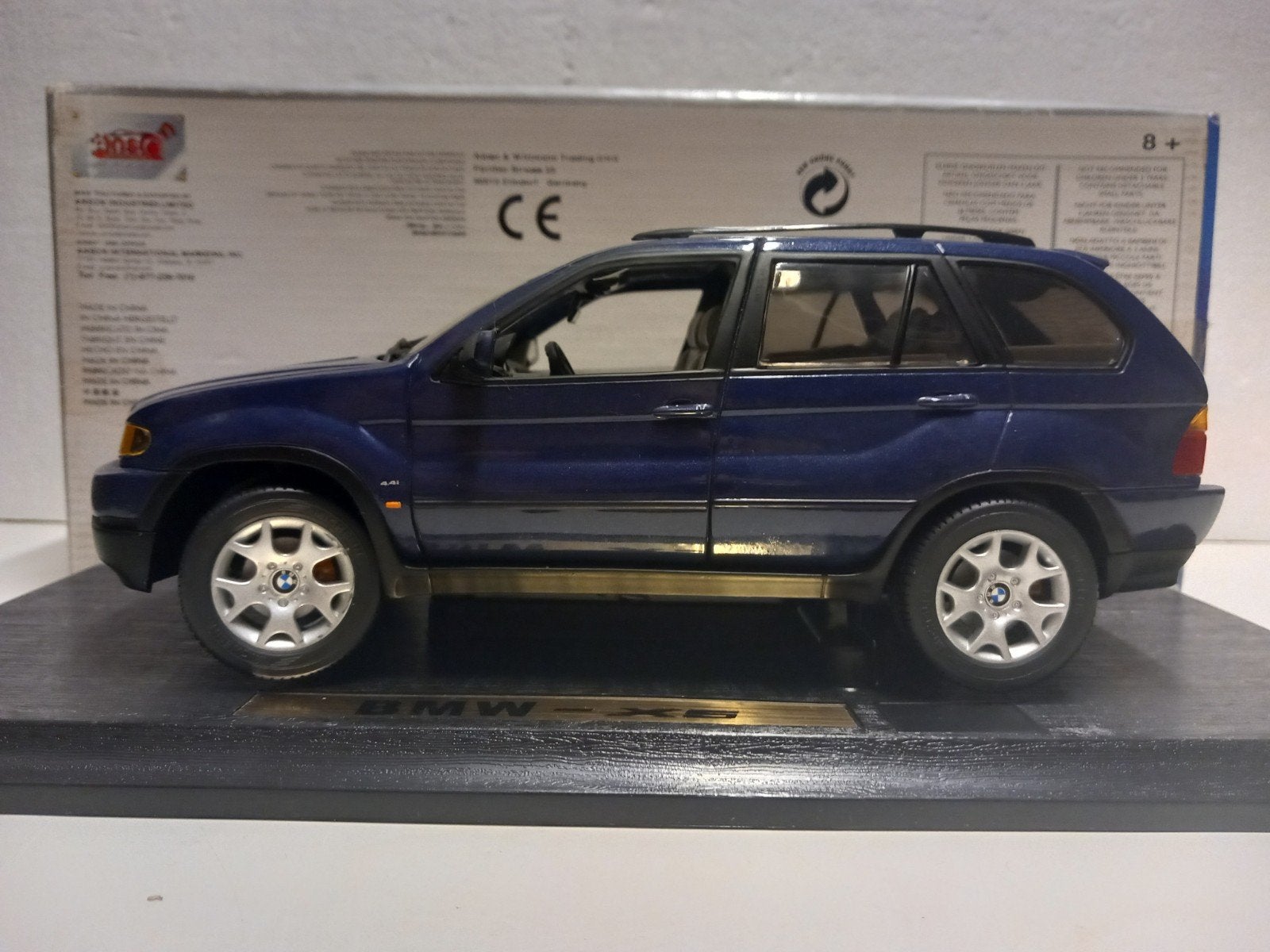 BMW X5 suv donkerblauw Anson metal 1:18 KRD, Ophalen of Verzenden, Zo goed als nieuw, Auto, Anson