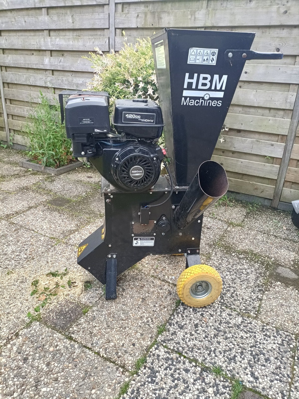 hakselaar/ houtversnipperaar met een 15 pk motor, Tuin en Terras, Hakselaars, Ophalen of Verzenden, Gebruikt