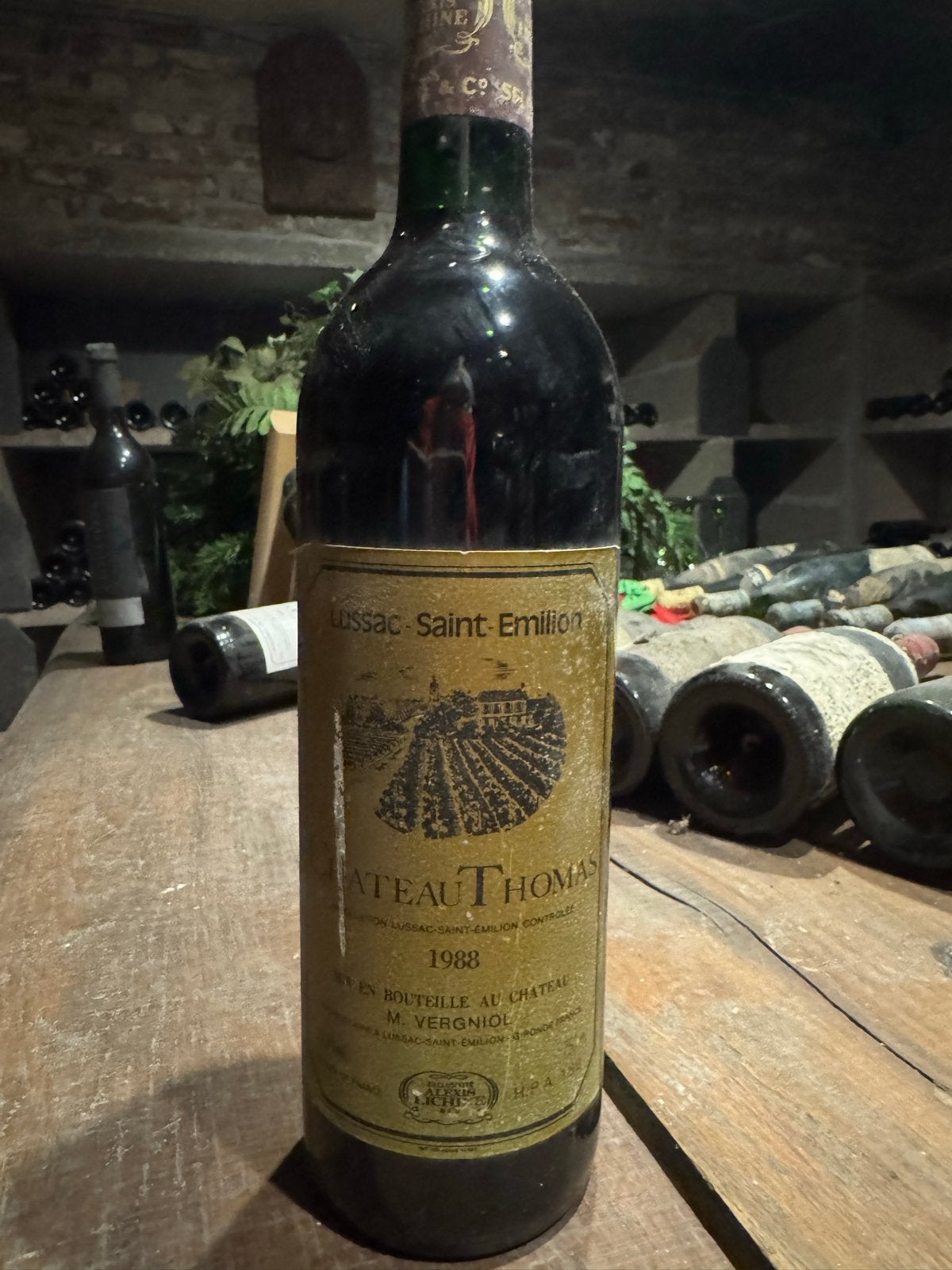 Chateau Thomas 1988 Lussac-Saint-Emilion Rode Wijn, Gebruikt, Frankrijk, Ophalen of Verzenden, Rode wijn